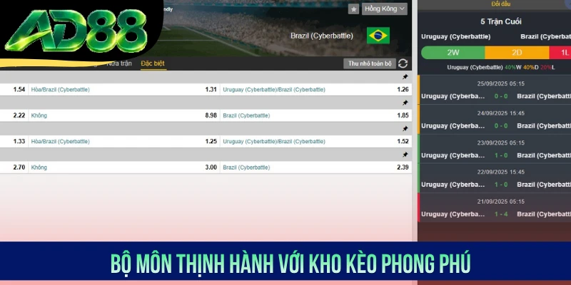 Bộ môn thịnh hành với kho kèo phong phú Bộ môn thịnh hành với kho kèo phong phú