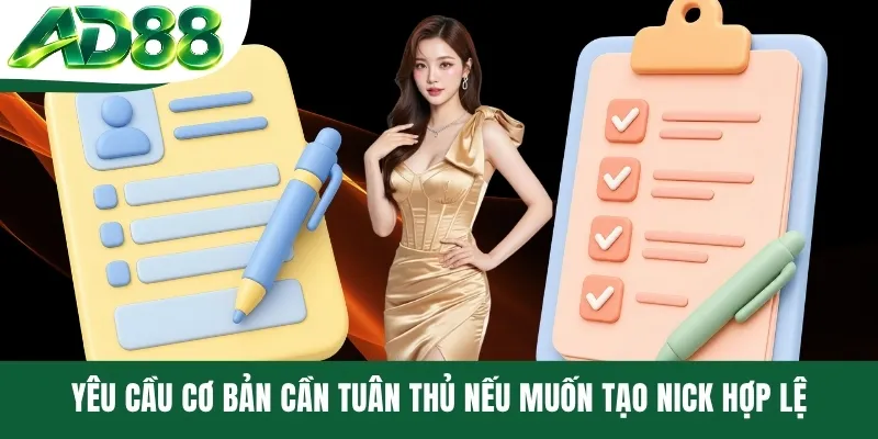 Yêu cầu cơ bản cần tuân thủ nếu muốn tạo nick hợp lệ